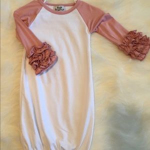 Mauve and white baby gown